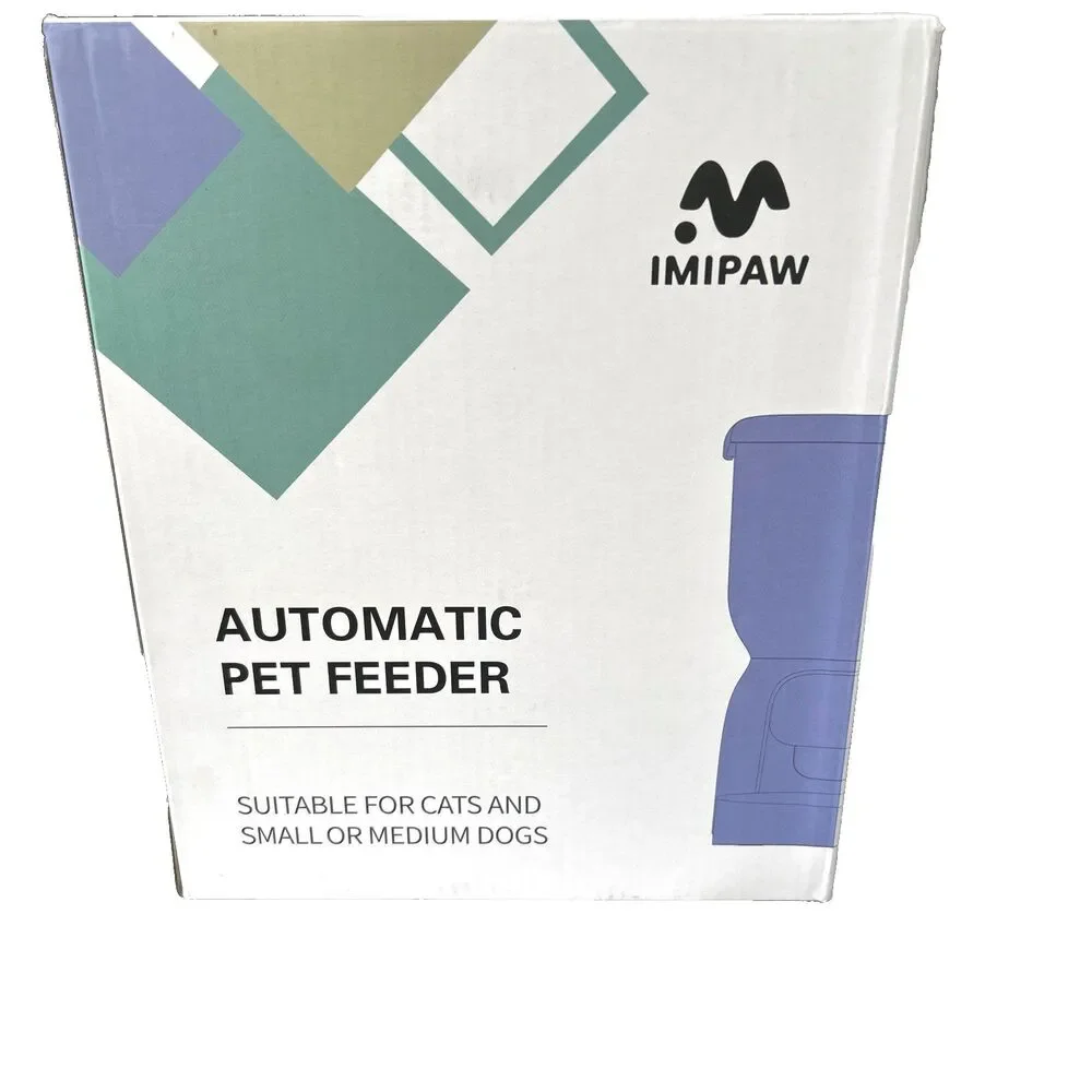 IMIPAW 4L Automatic Cat Feeder Timed Dry Pet Food Dispenser LCD White Basic NEW